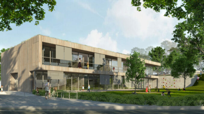 Perspektivische Zeichnung Kita Karlstraße_mrr architekten BDA und Alexan...