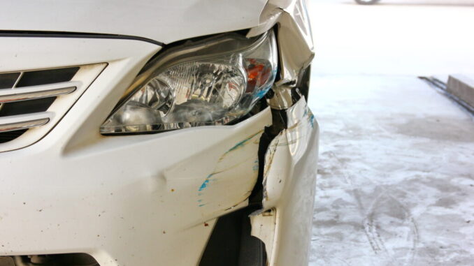 damae car accident on road