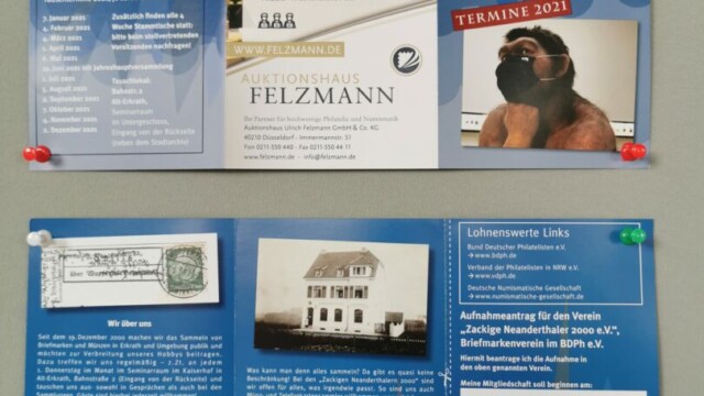 Den Ausstellungsteil 'die grünste Theke' wurde von den 'Zackigen Neanderthalern' zusammengestellt und zeigt anhand alter Postkarten die Gaststätten im Neandertal. Foto: Ria Garcia