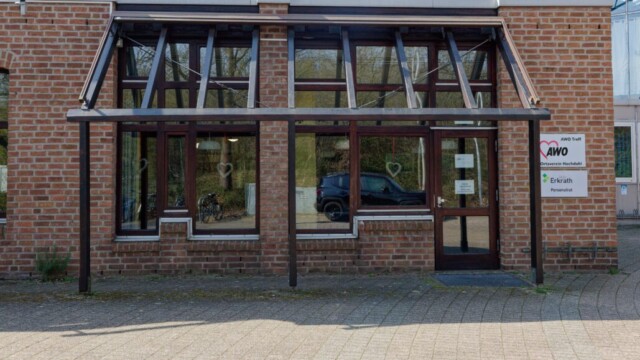 AWO-Treff Hochdahl. Darüber im Obergeschoss Büros des Personalrats. Foto: Lutz Wulfestieg
